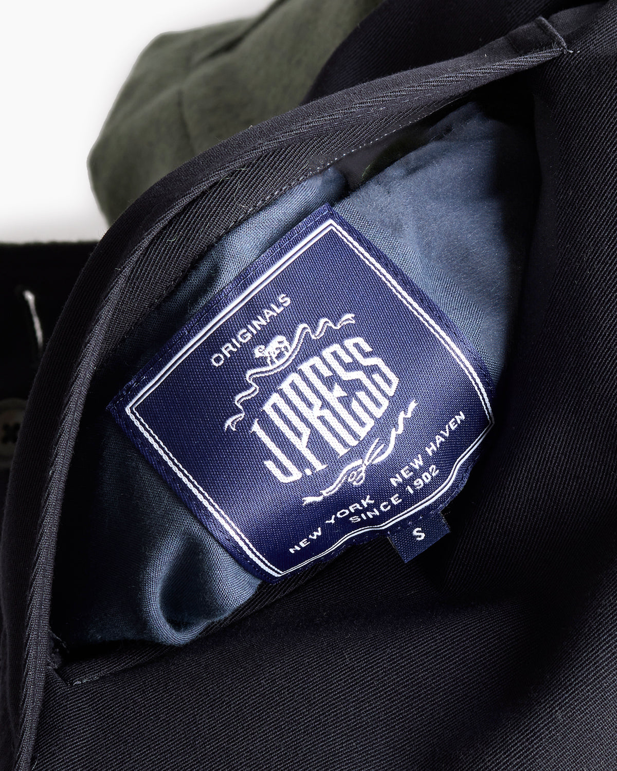 Navy Reversible Wool Cotton Gabardine Overcoat