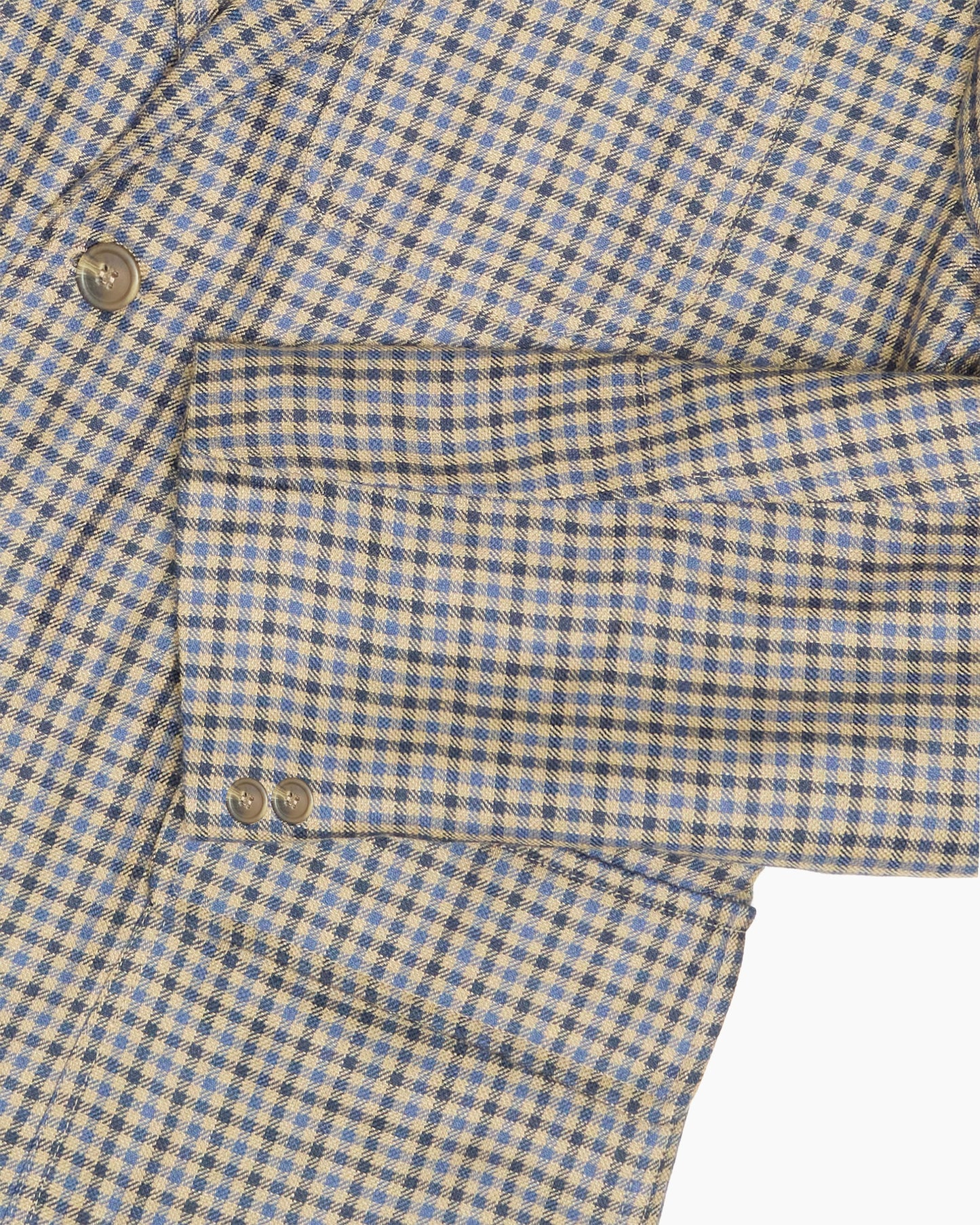 Blue Mini Check Wool & Linen Ivy Jacket