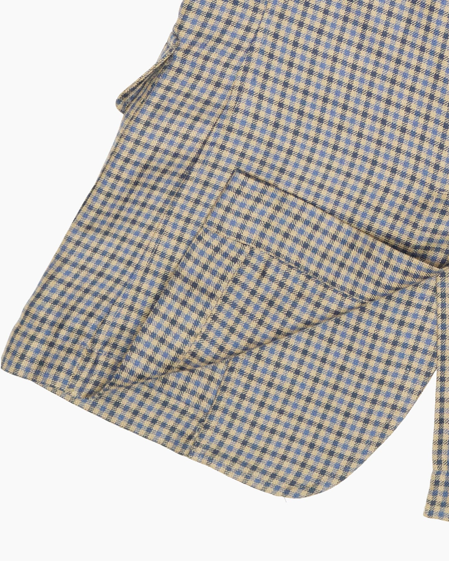 Blue Mini Check Wool & Linen Ivy Jacket