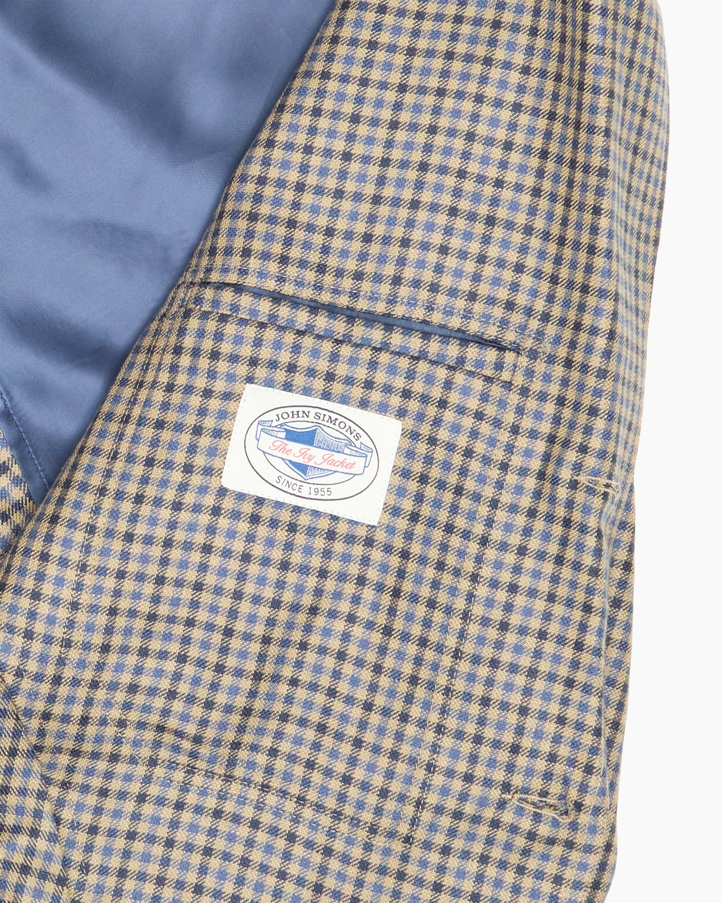 Blue Mini Check Wool & Linen Ivy Jacket