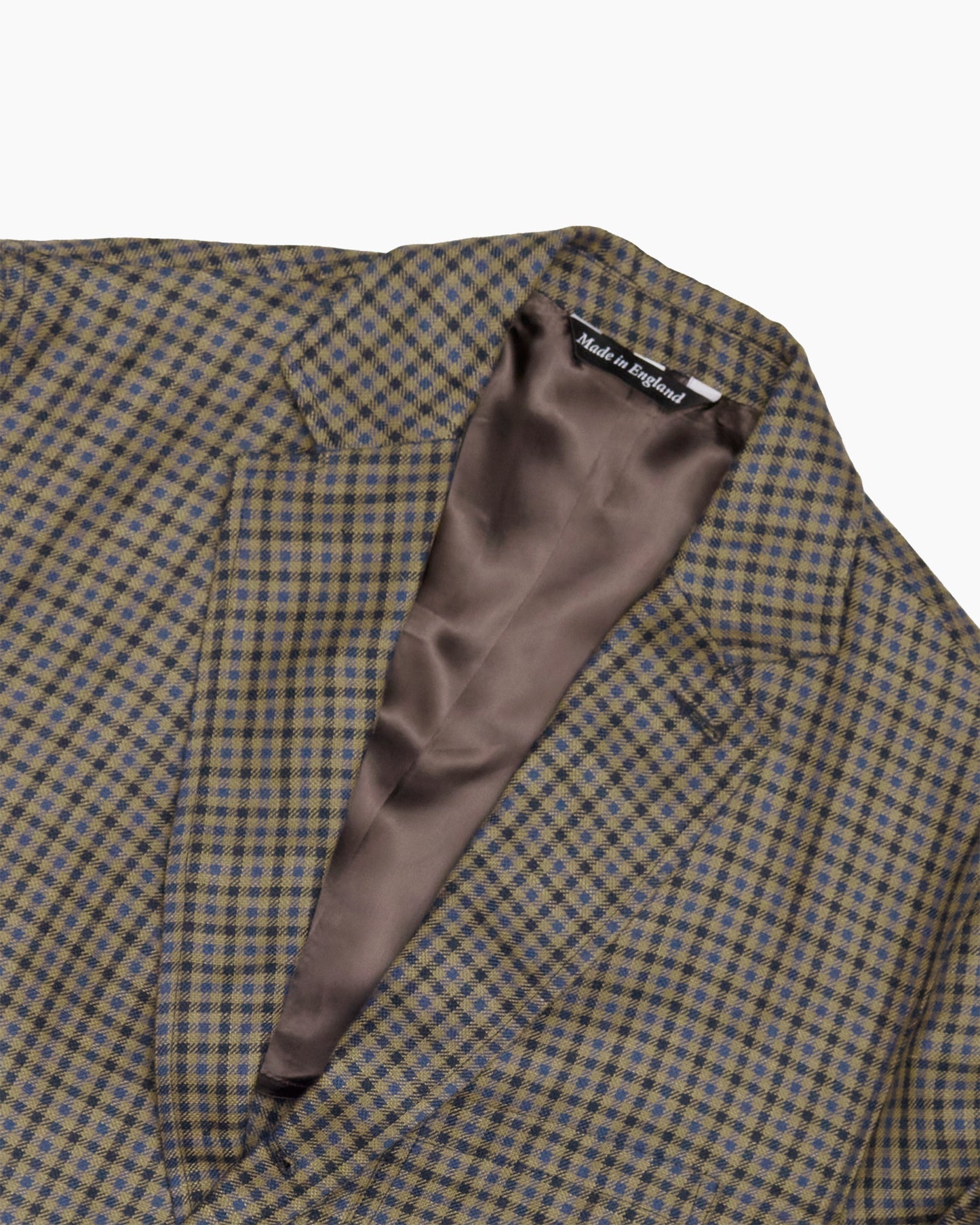 Blue Mini Check Wool & Linen Ivy Jacket