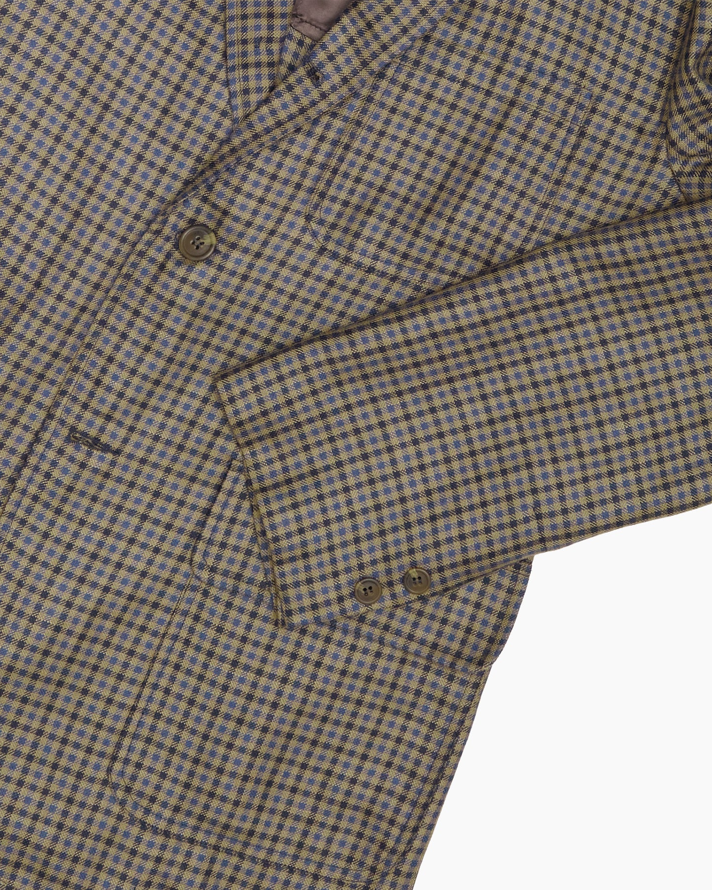 Blue Mini Check Wool & Linen Ivy Jacket