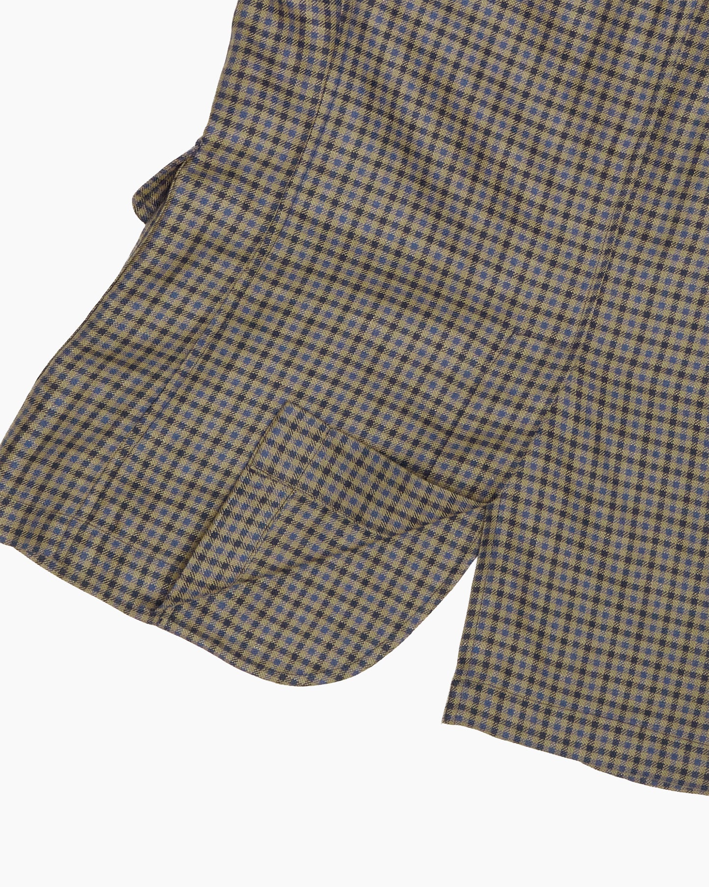 Blue Mini Check Wool & Linen Ivy Jacket