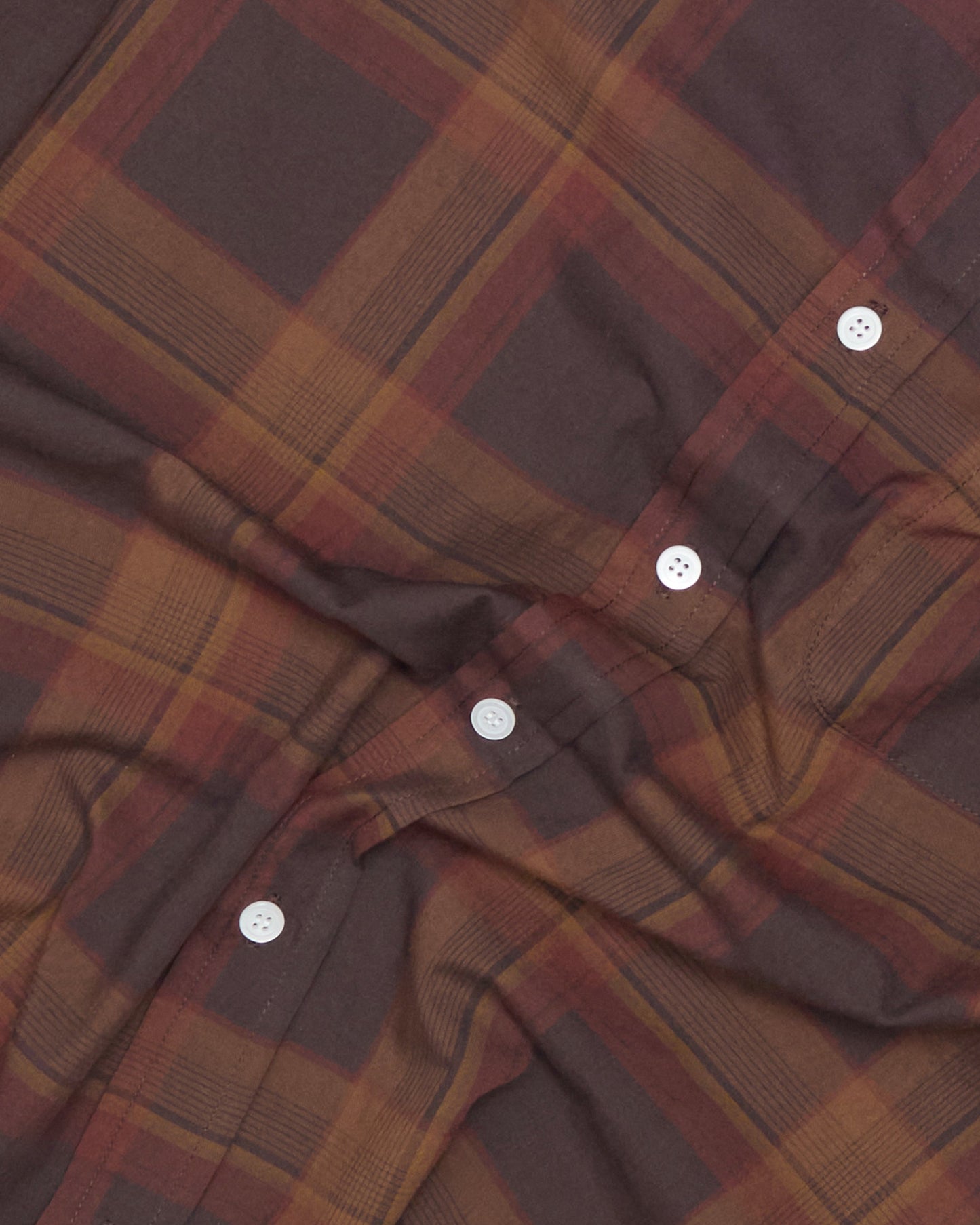 Brown 50s Check Japanese Cotton Ivy Shirt