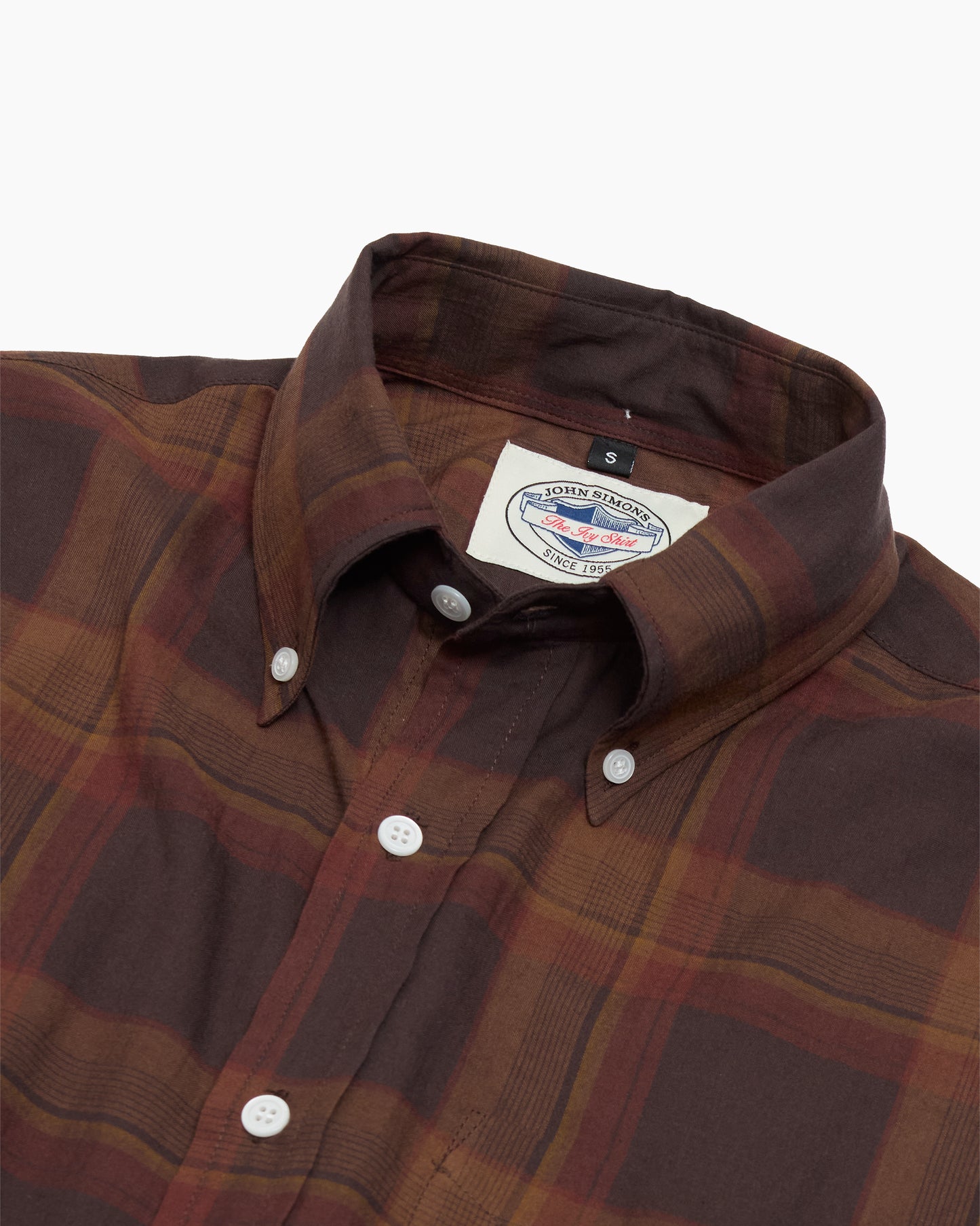 Brown 50s Check Japanese Cotton Ivy Shirt