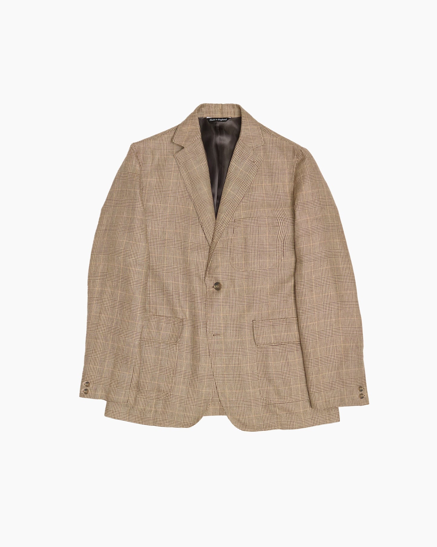 Brown Glen Plaid Wool & Linen Ivy Jacket