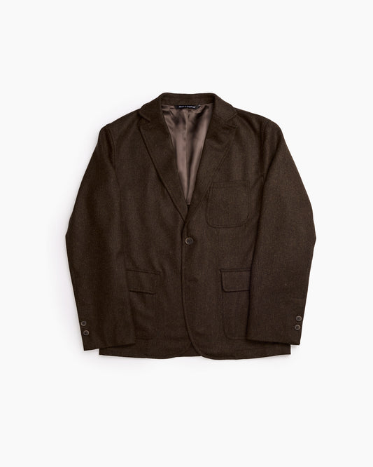 Brown Herringbone Merino Lambswool Ivy Jacket