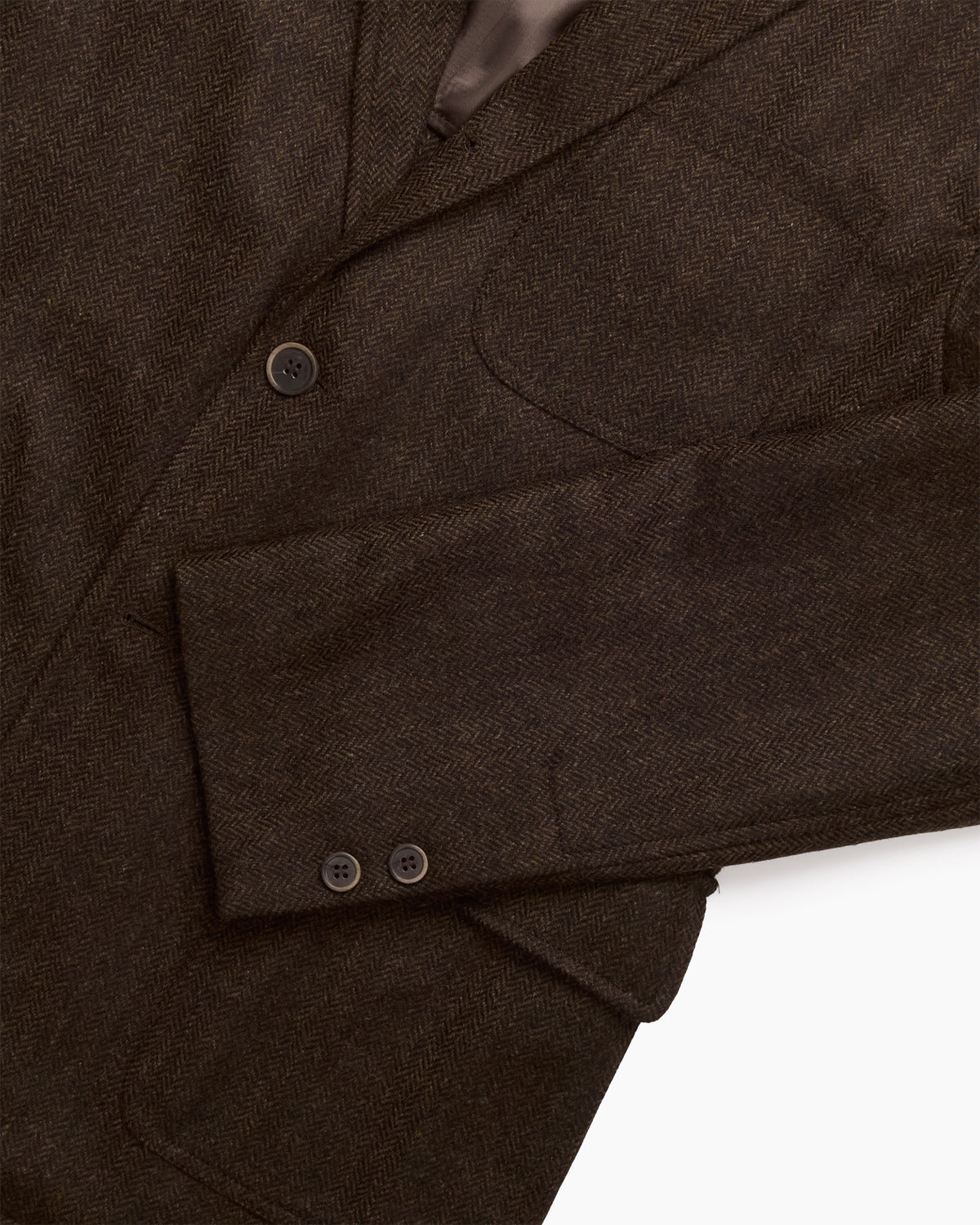Brown Herringbone Merino Lambswool Ivy Jacket