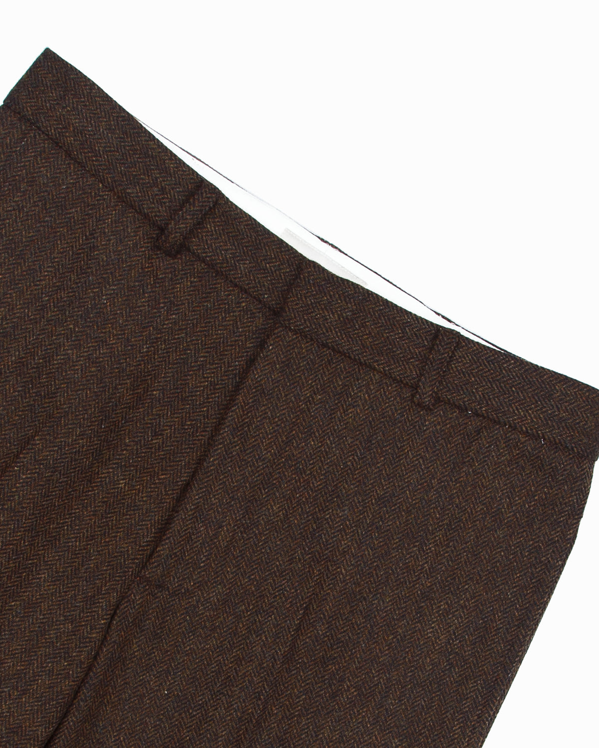 Brown Herringbone Merino Lambswool Ivy Trouser