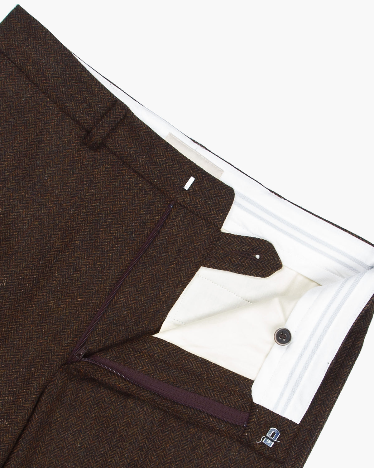 Brown Herringbone Merino Lambswool Ivy Trouser