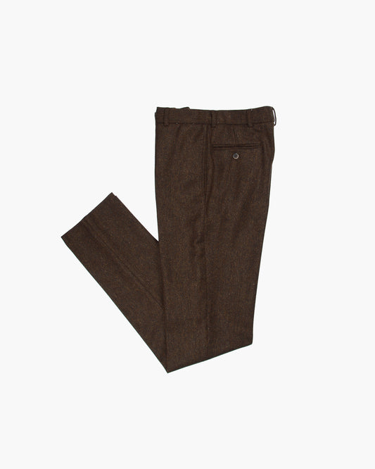 Brown Herringbone Merino Lambswool Ivy Trouser