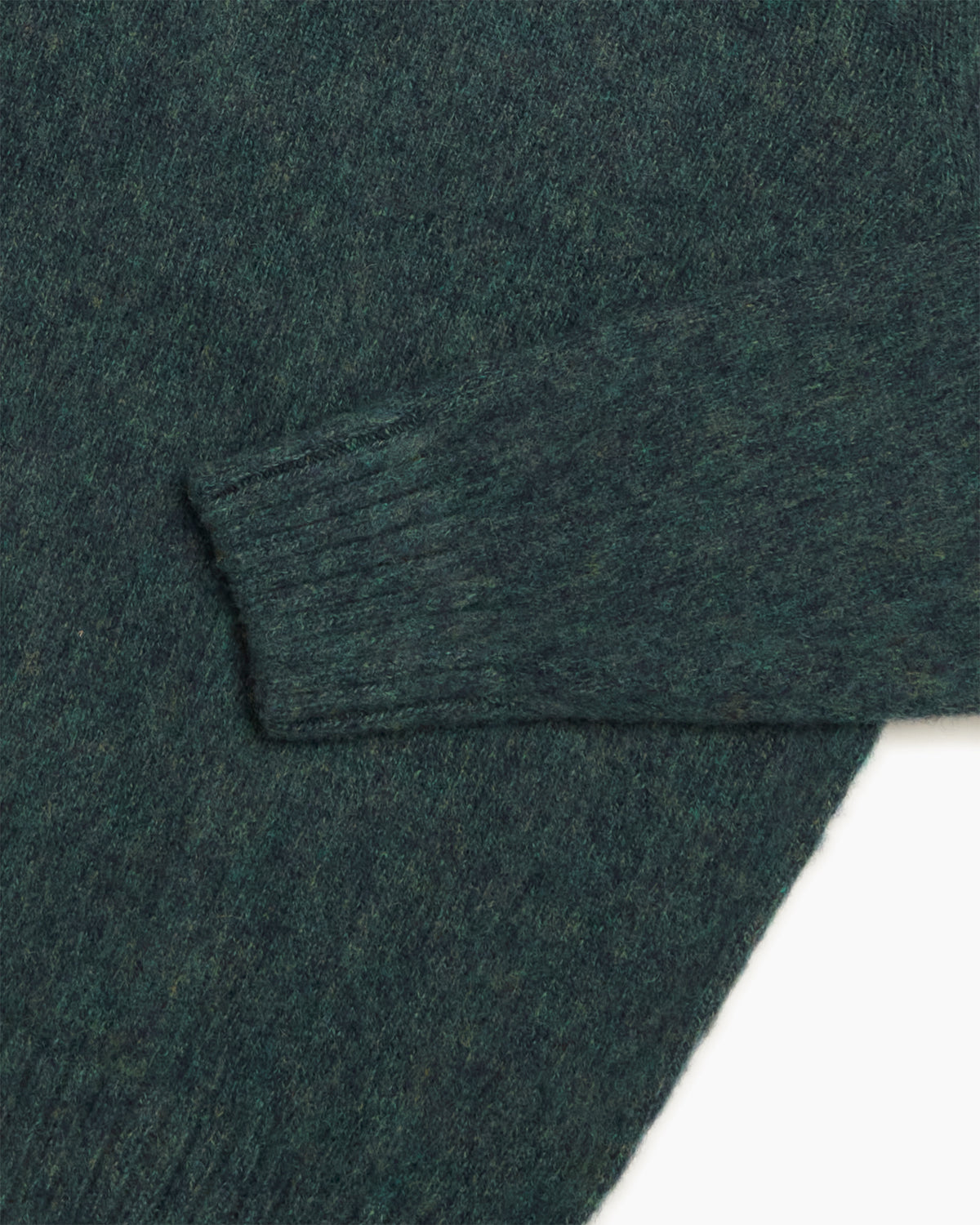 Green Melange Brushed Shetland Knit Jumper