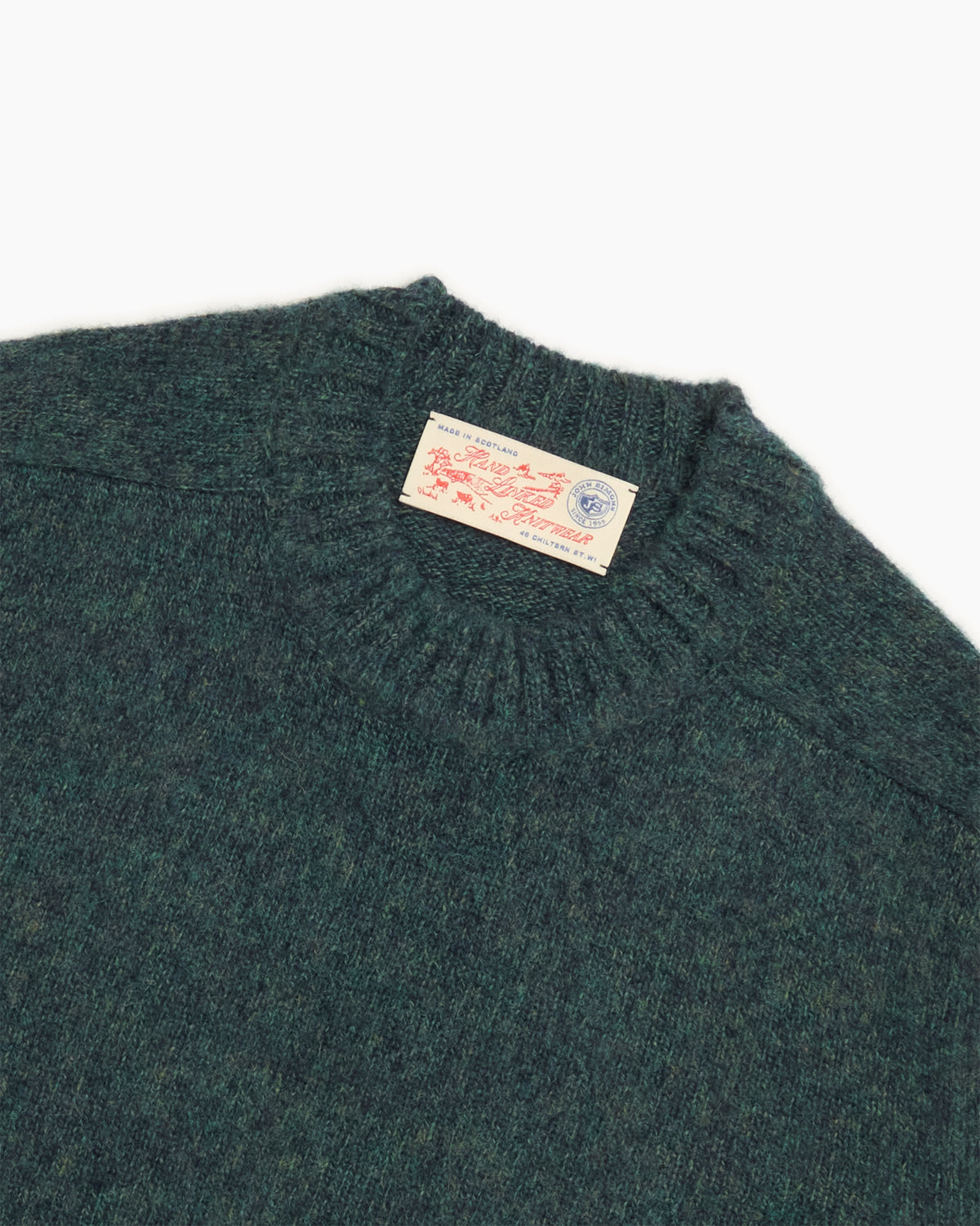 Green Melange Brushed Shetland Knit Jumper