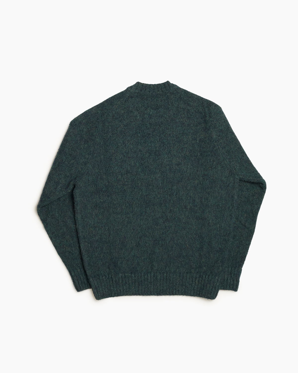Green Melange Brushed Shetland Knit Jumper
