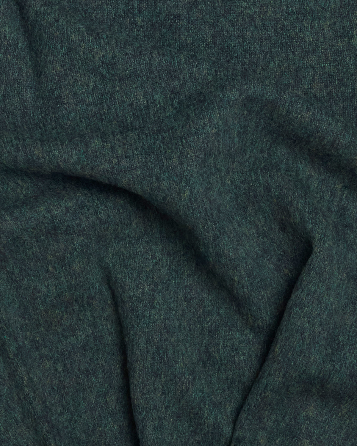 Green Melange Brushed Shetland Knit Jumper