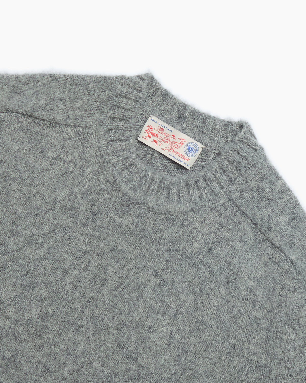 Grey Melange Brushed Shetland Knit Jumper