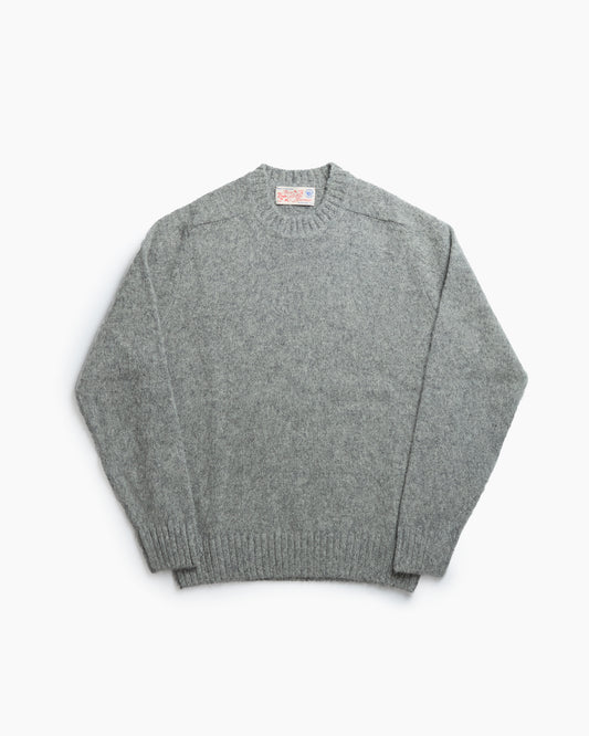 Grey Melange Brushed Shetland Knit Jumper