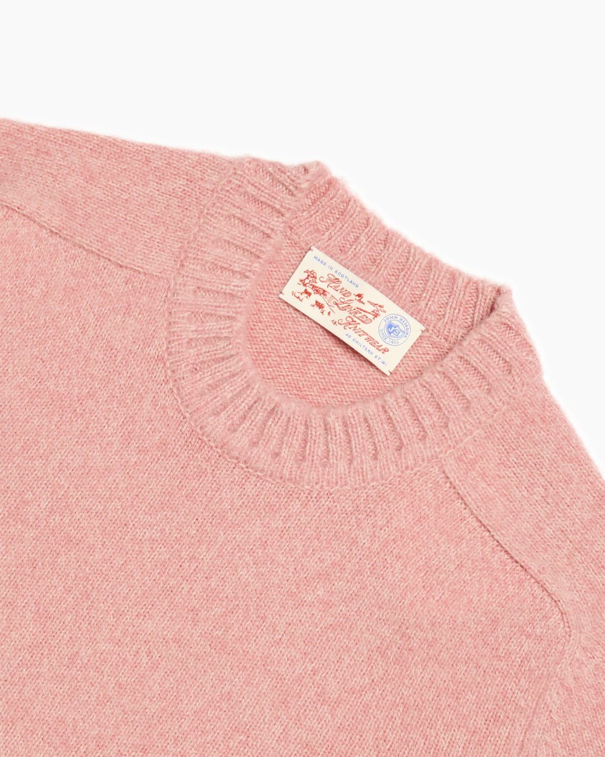 Light Pink Melange Brushed Shetland Knit Jumper