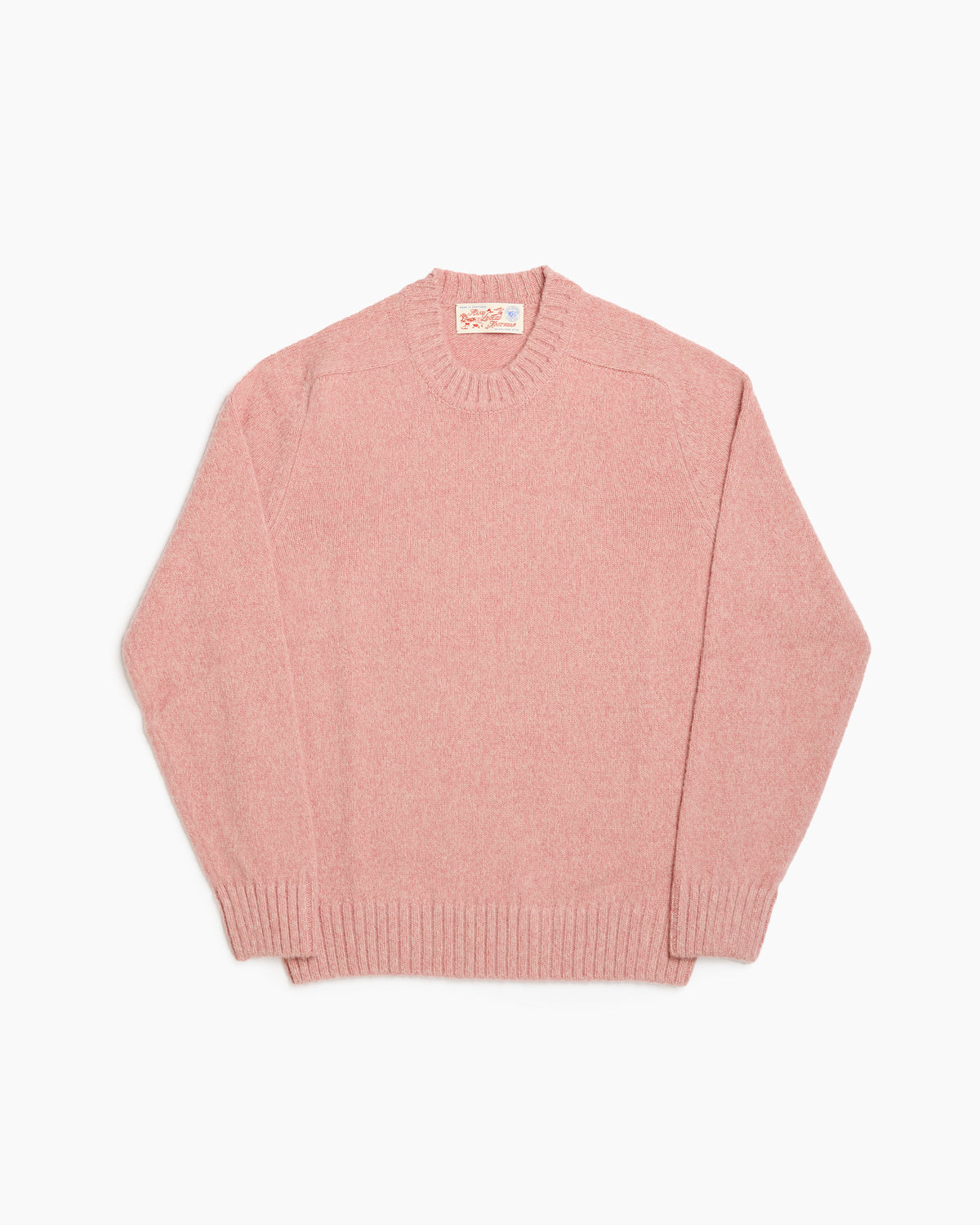 Light Pink Melange Brushed Shetland Knit Jumper