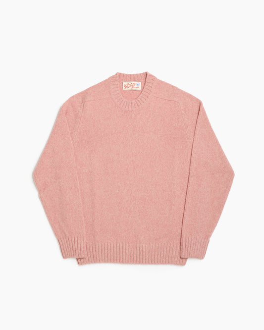 Light Pink Melange Brushed Shetland Knit Jumper