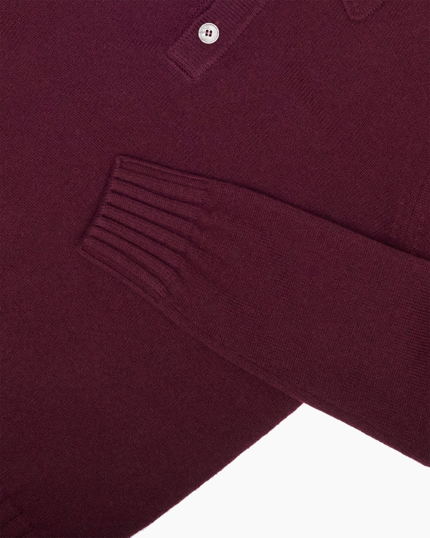 Burgundy Knit Shetland Polo Jumper