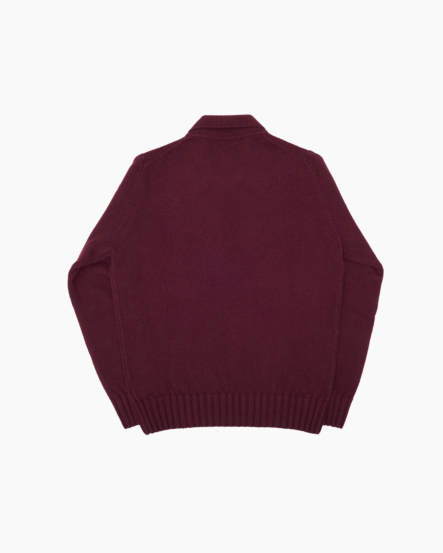 Burgundy Knit Shetland Polo Jumper