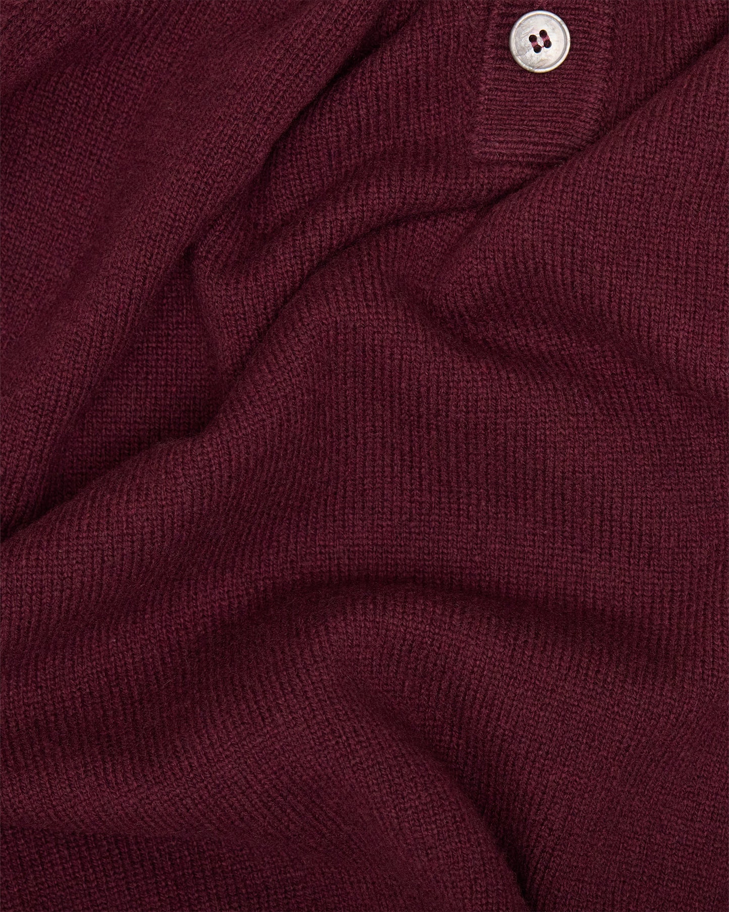 Burgundy Knit Shetland Polo Jumper