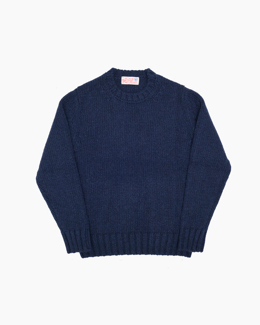 Navy Cashmere Chunky Shetland Knit Jumper