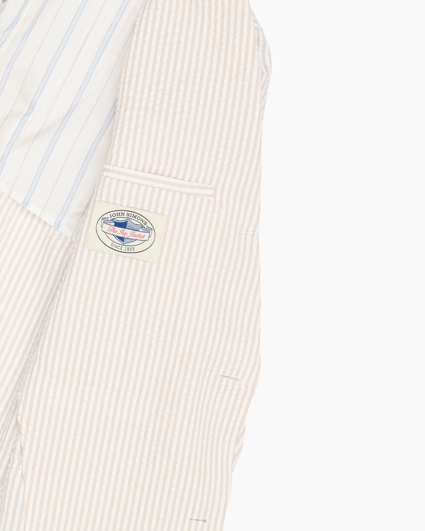 Champagne Stripe Seersucker Ivy Jacket