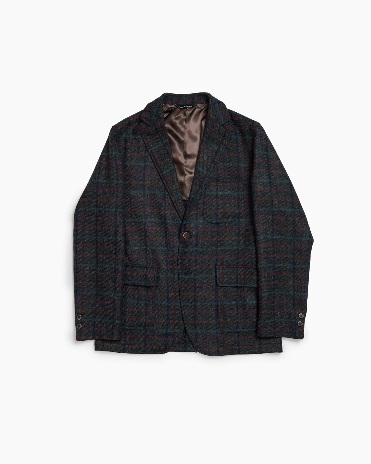 Charcoal Multi Overcheck Shetland Tweed Ivy Jacket