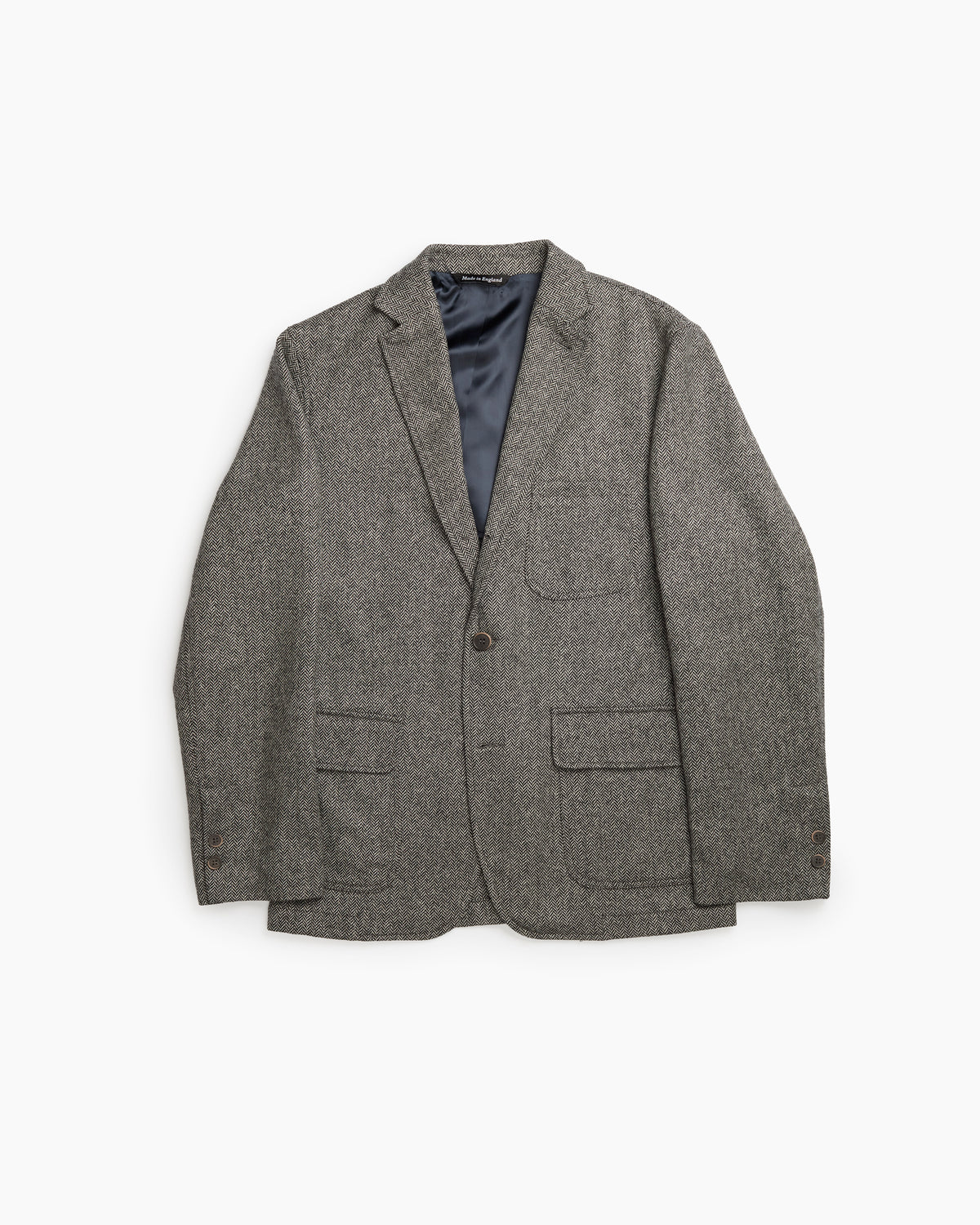 Grey Herringbone Merino Lambswool Ivy Jacket