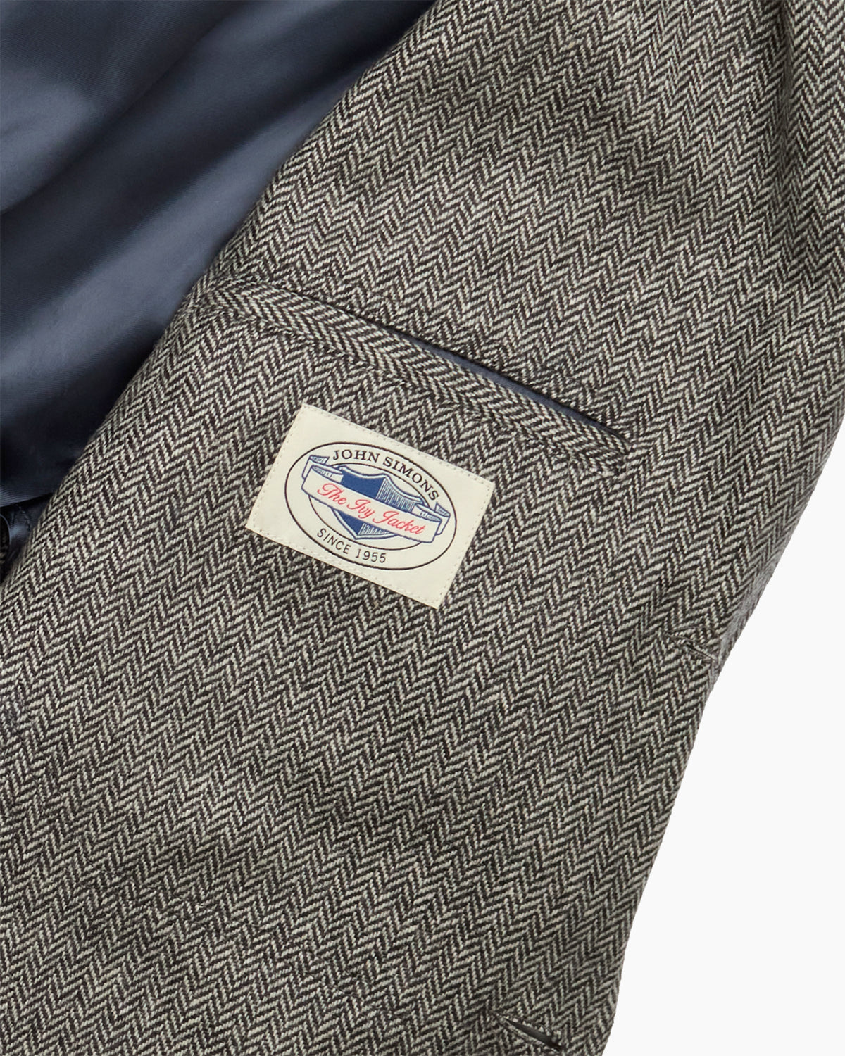 Grey Herringbone Merino Lambswool Ivy Jacket