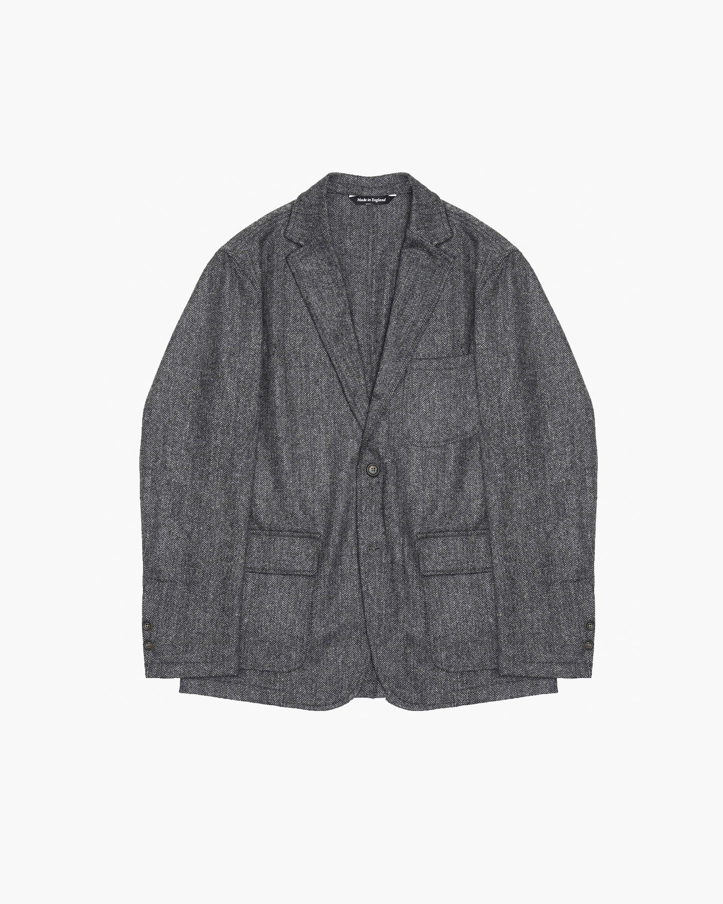 Grey Herringbone Moon Tweed Ivy Jacket