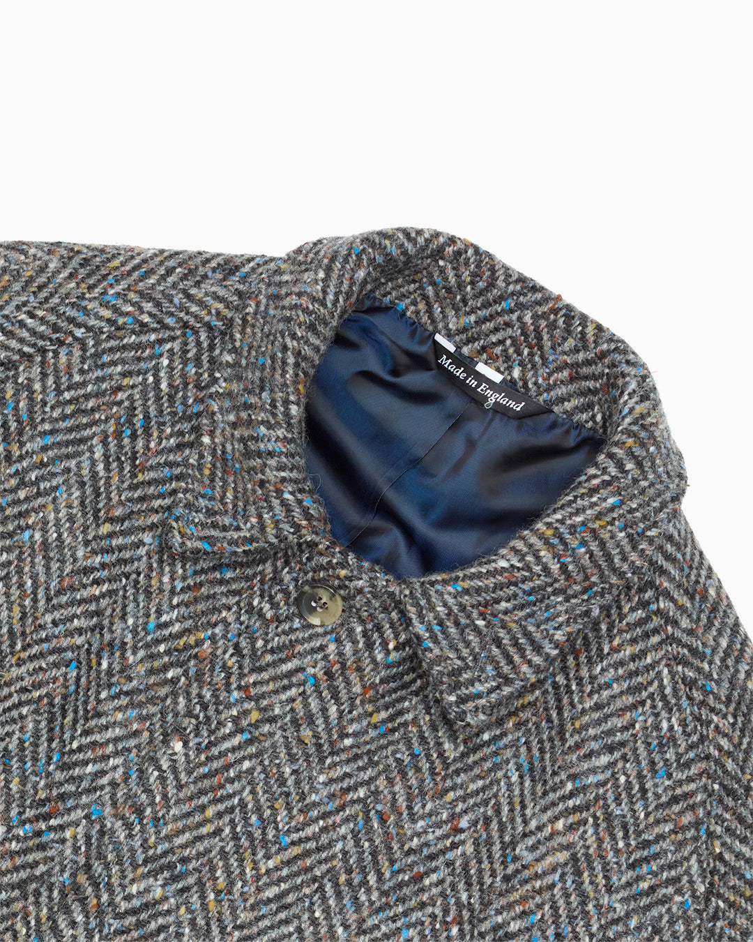 Full Length Grey Herringbone Donegal Tweed Overcoat – JOHN SIMONS