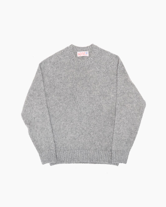 Grey Melange Brushed Shetland Knit Jumper