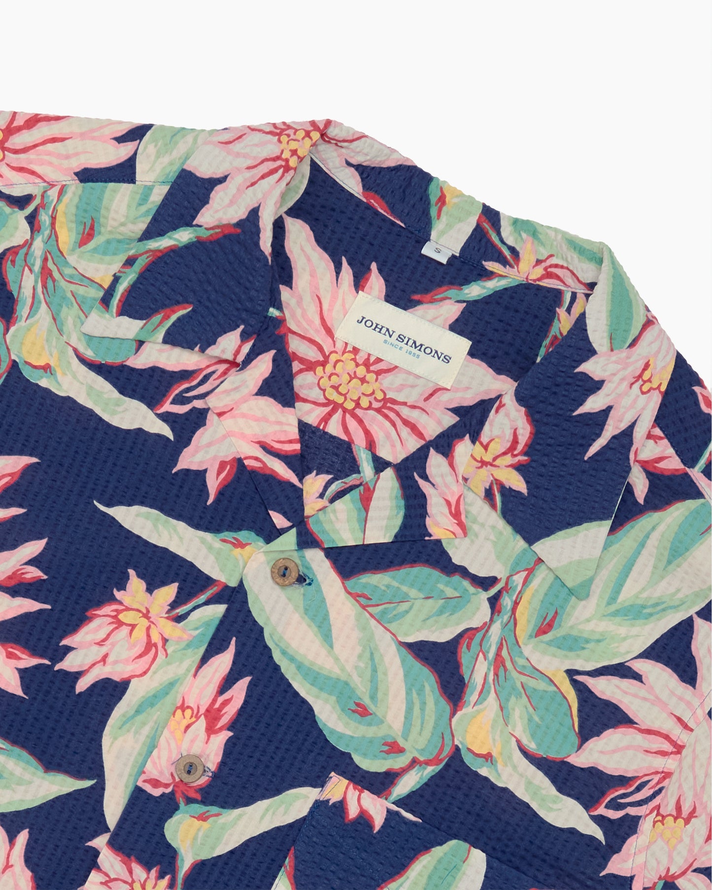Hawaiian Seersucker Camp Collar Overshirt