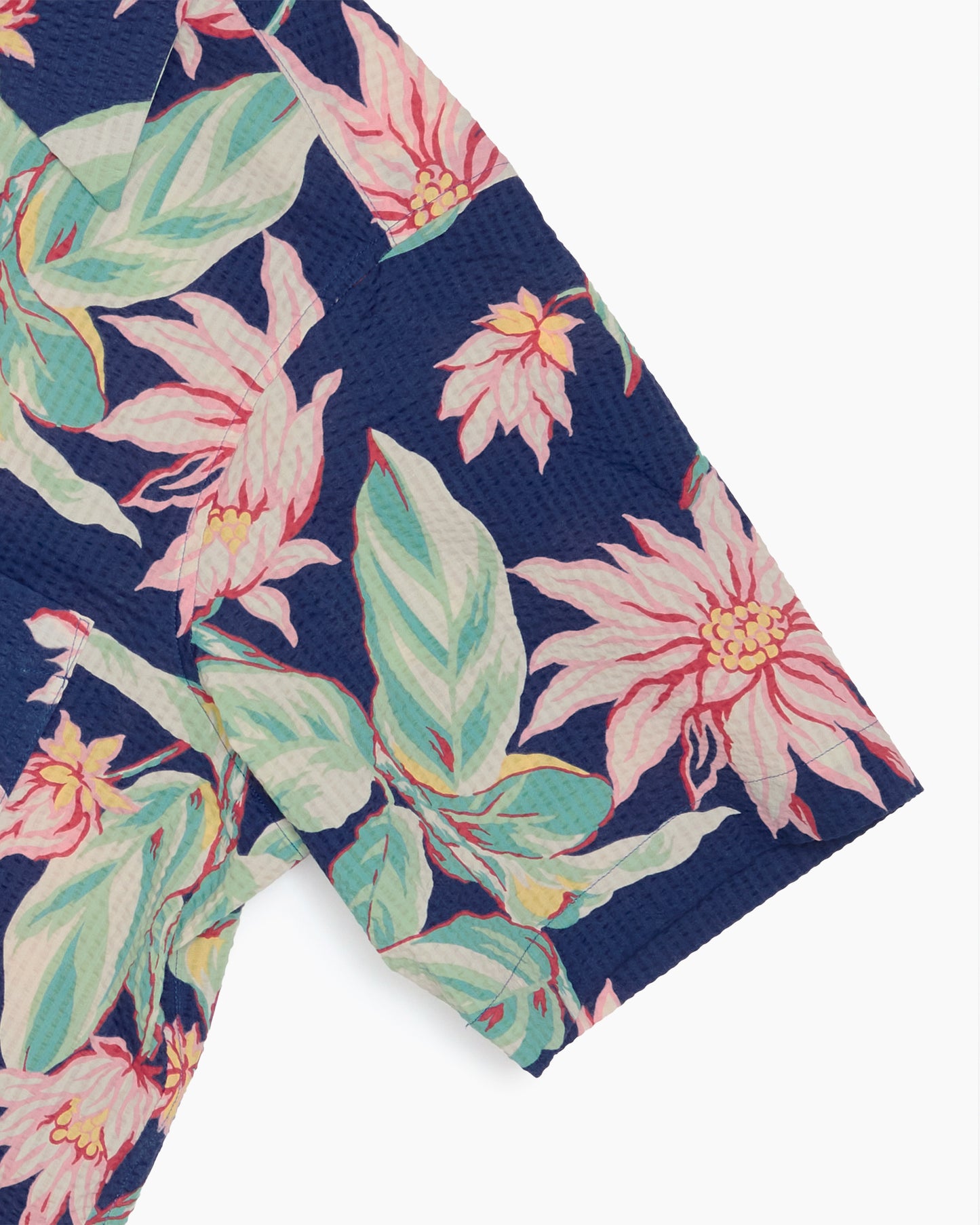 Hawaiian Seersucker Camp Collar Overshirt