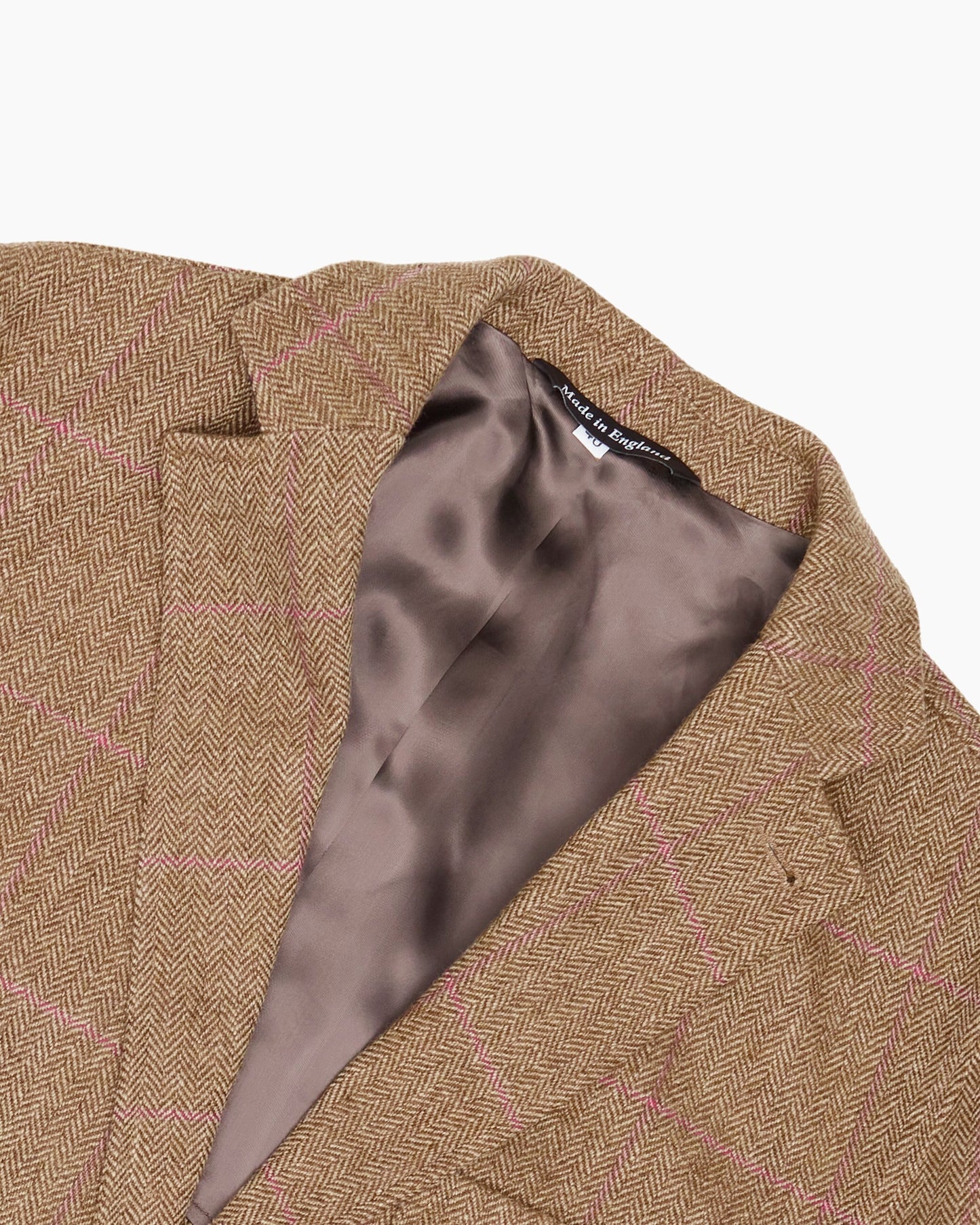 Archive Brown & Pink Overcheck Herringbone Ivy Jacket