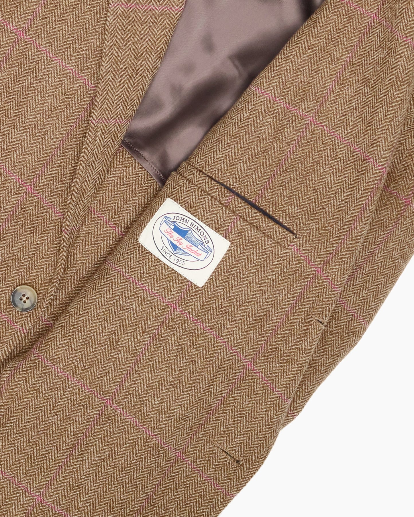 Archive Brown & Pink Overcheck Herringbone Ivy Jacket