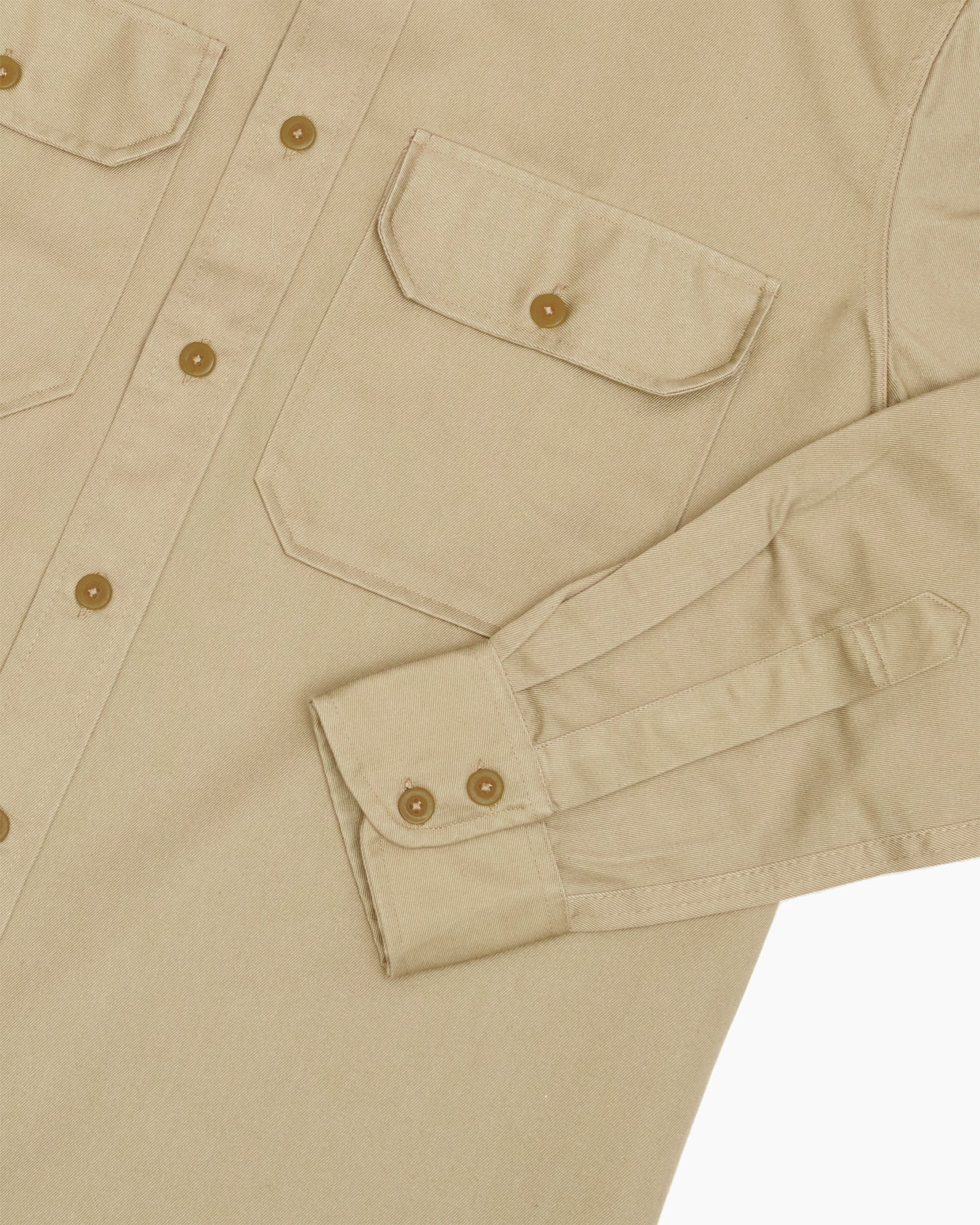 Khaki Heavyweight Cotton Twill Two-Pocket USMC Shirt