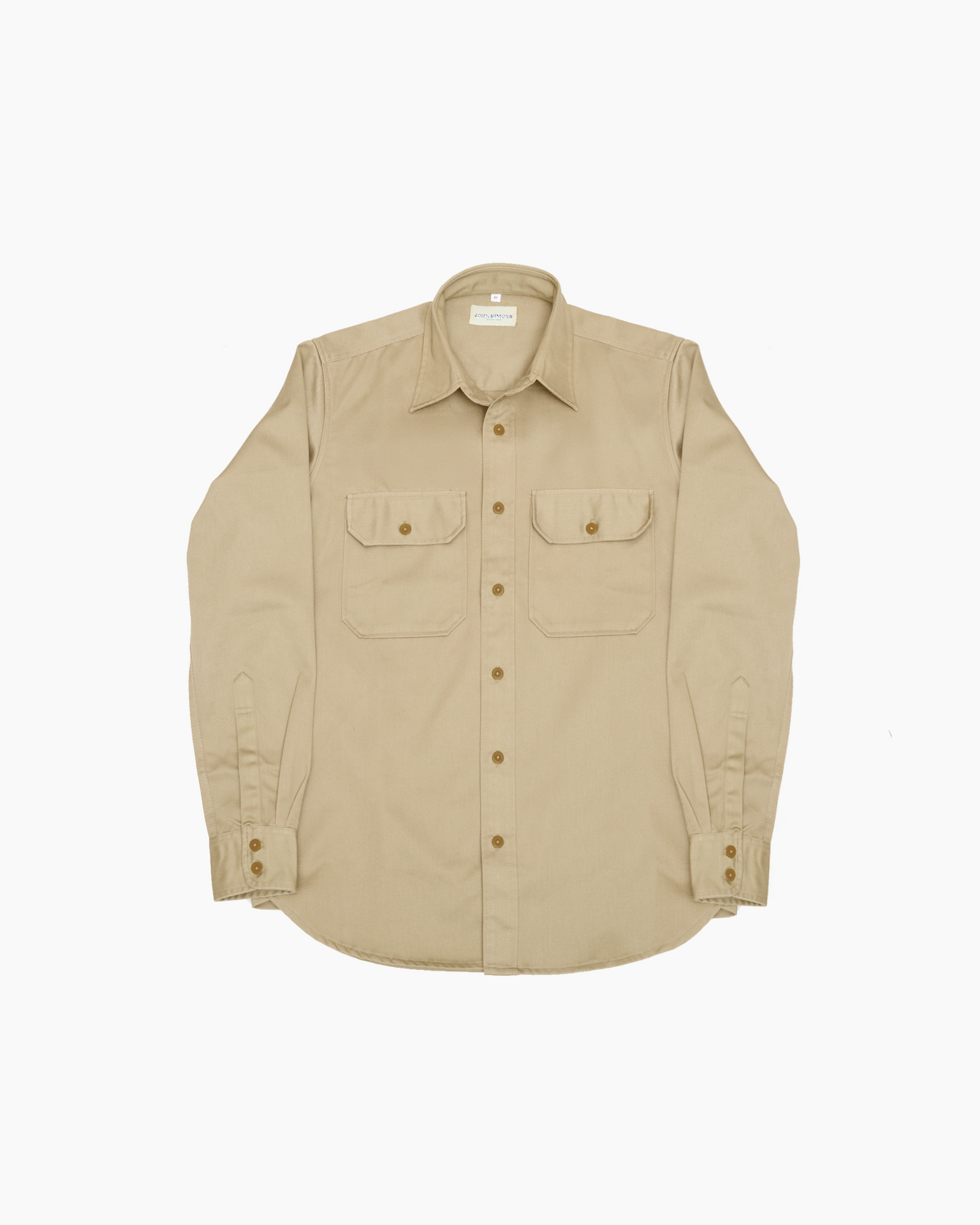 Khaki Heavyweight Cotton Twill Two-Pocket USMC Shirt