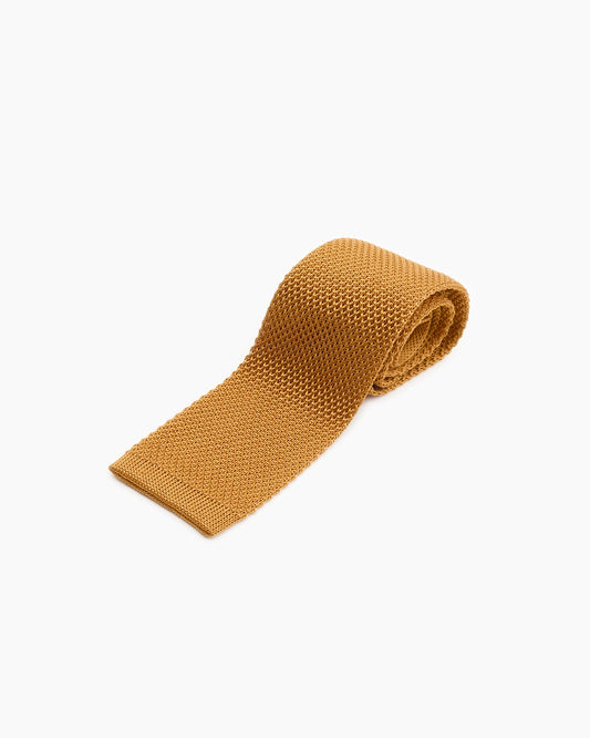 Silk Knitted Tie - Rust