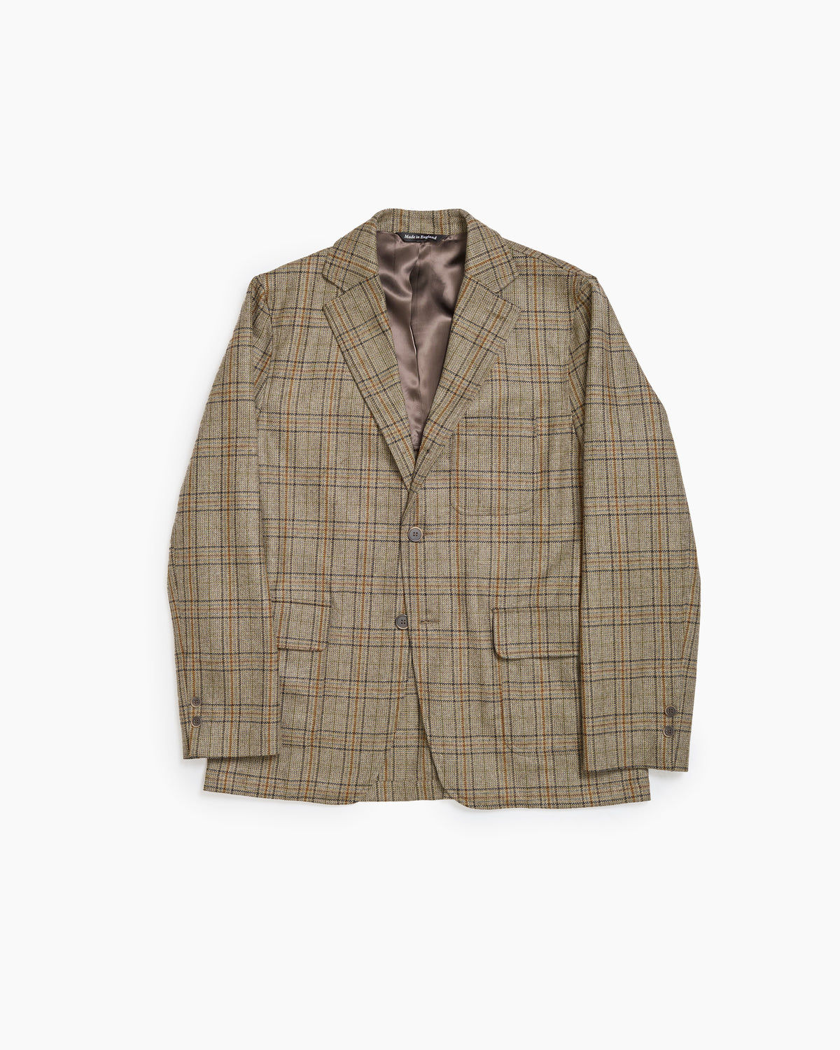 Light Brown Overcheck Merino Lambswool Tweed Ivy Jacket