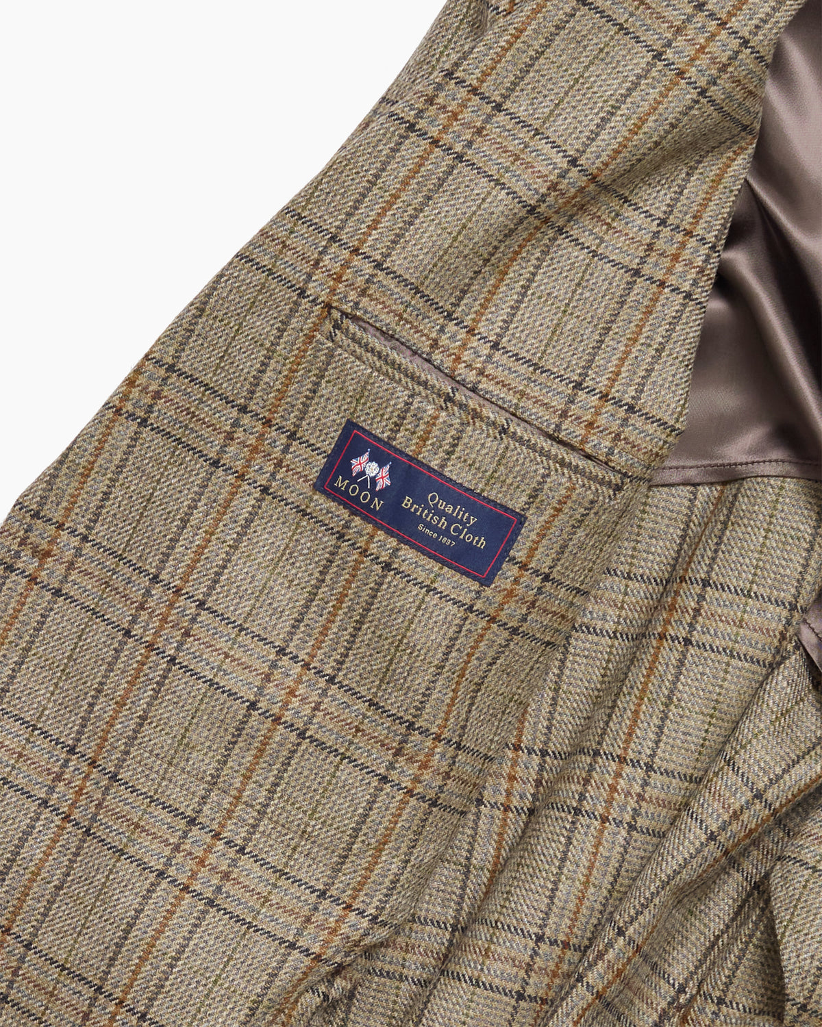 Light Brown Overcheck Merino Lambswool Tweed Ivy Jacket
