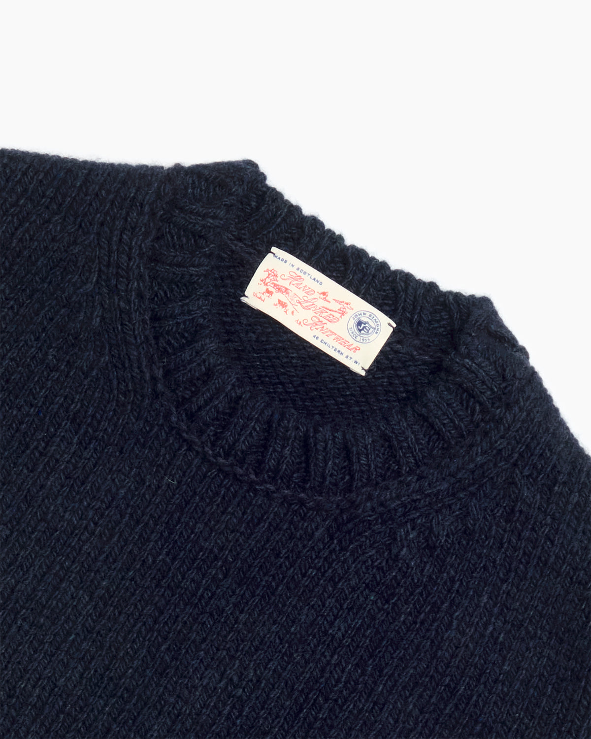 Midnight Blue Cashmere Chunky Shetland Knit Jumper