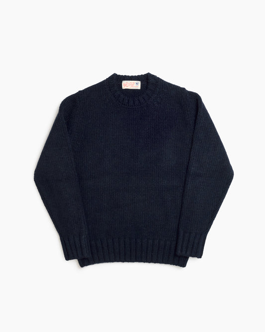 Midnight Blue Cashmere Chunky Shetland Knit Jumper