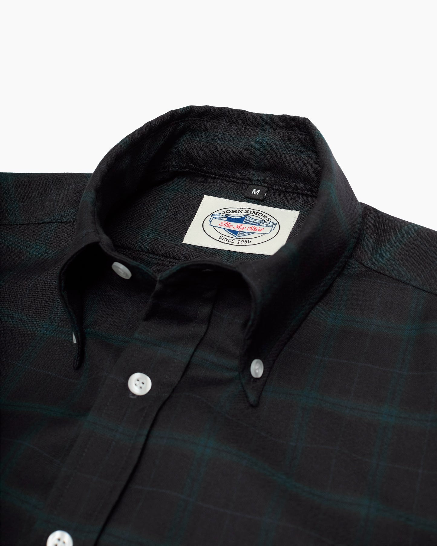 Midnight Navy & Green Check Wool Ivy Shirt