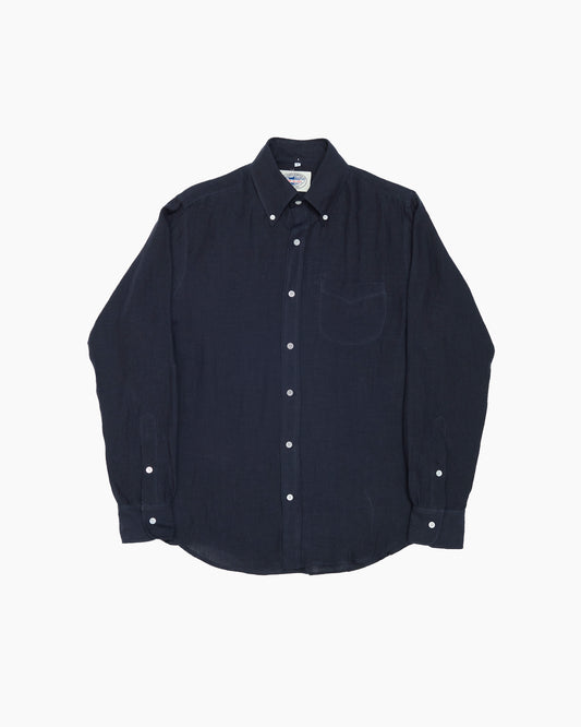 Midnight Navy Japanese Linen Ivy Shirt