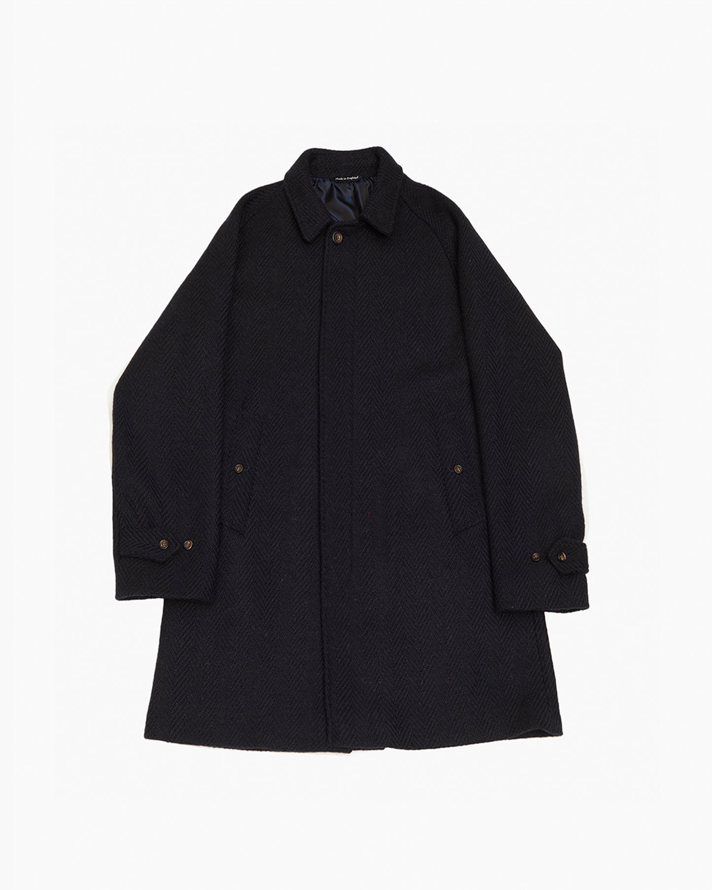 Navy Herringbone Donegal Tweed Overcoat – JOHN SIMONS
