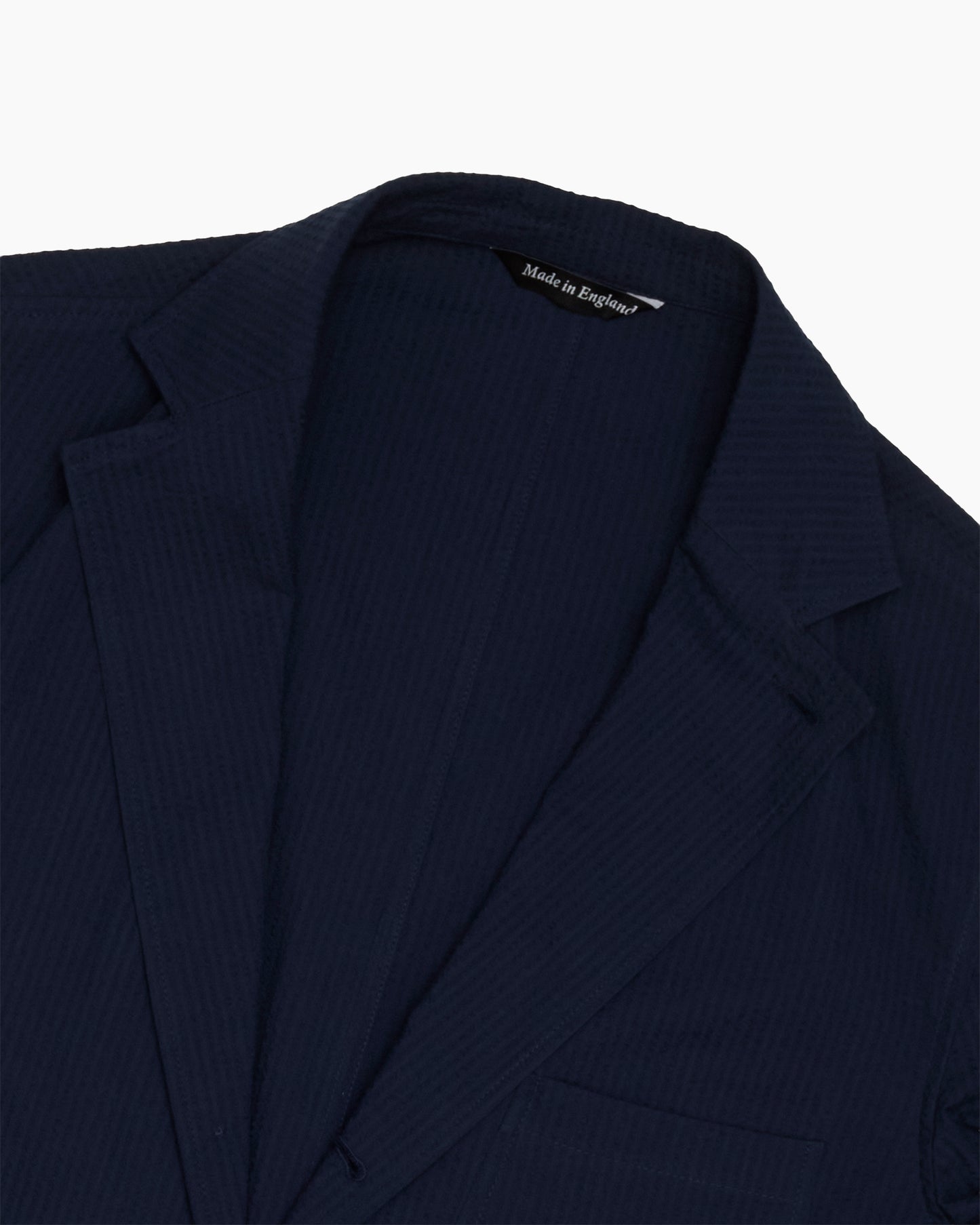 Navy Japanese Seersucker Ivy Jacket